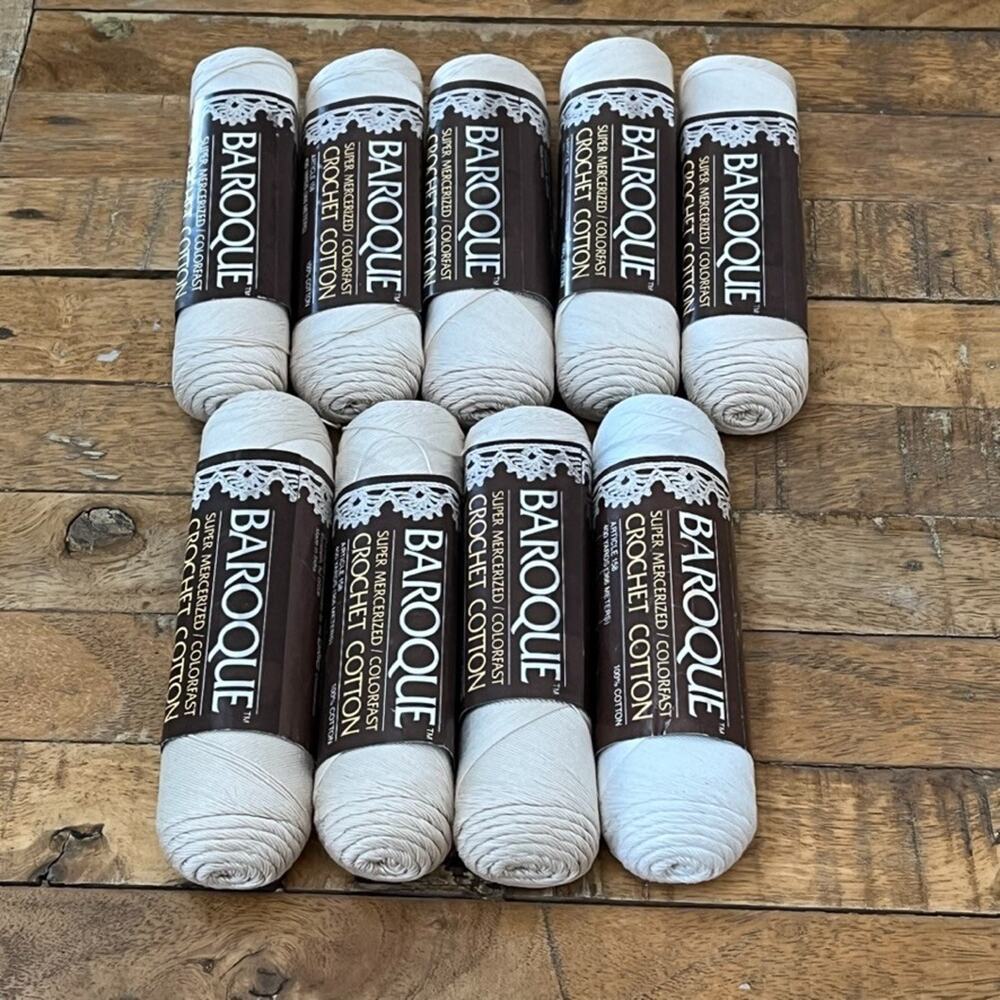 Lot of 2 DMC Baroque Crochet Cotton Thread Art 158 White/ Ecru 400 yds each
